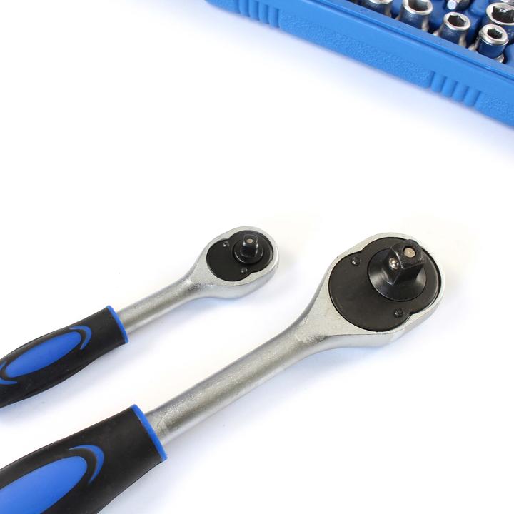Actual product image Wiltec 108-piece Set of Socket Spanners Ratchet Box with 1/2" (12.5mm) and 1/4" (6.3mm) Drive