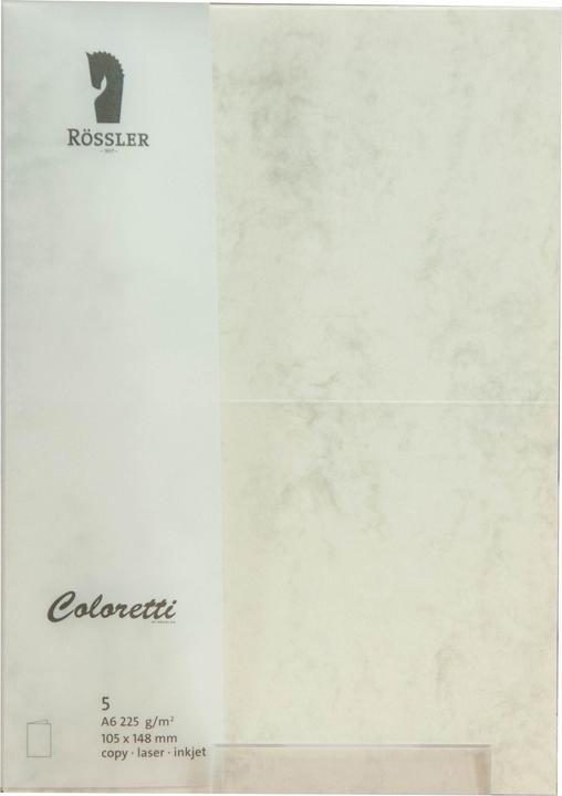 Produktbild Rössler Coloretti Karten A6 Chamois Marmora im 5er Pack ungefalzt zum Selbstgestalten (5 Stk.)