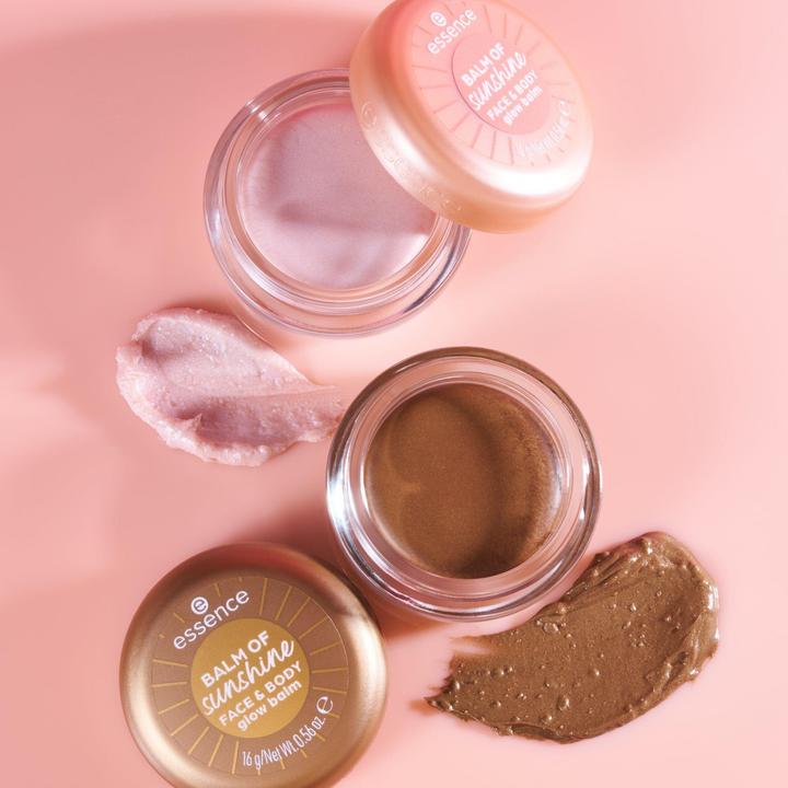 Image du produit essence BALM OF sunshine FACE & BODY glow balm baume visage et corps (#956B44, 20, Séduction du Soleil, Contour, Highlighter)