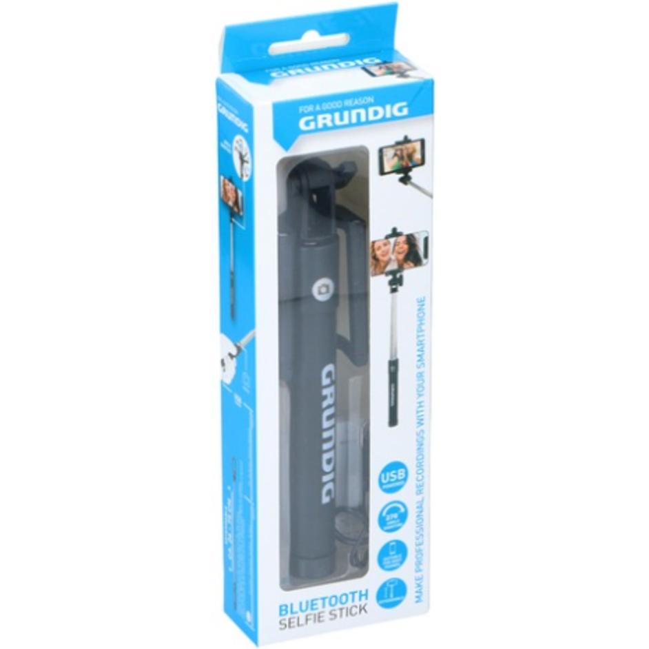 Grundig Uchwyt do smartfona selfie stick 80 cm Bluetooth, Selfie Stick, Schwarz