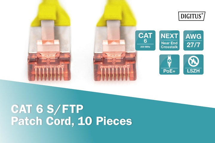 Produktbild Digitus Netzwerkkabel (S/FTP, CAT6, 0.50 m)