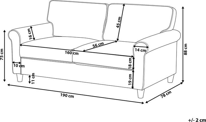 Produktbild Beliani Ronneby (3-Sitzer)