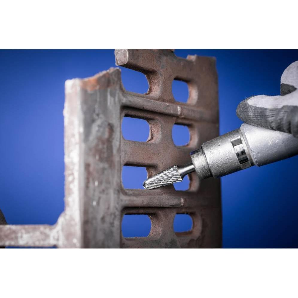 Thumbnail - Pferd, Fräser, Frässtift Hartmetallfrässtift rundkegelförmig 8x20 mm Schaft ø 6 Zahnung ALLROUND für den vielsei