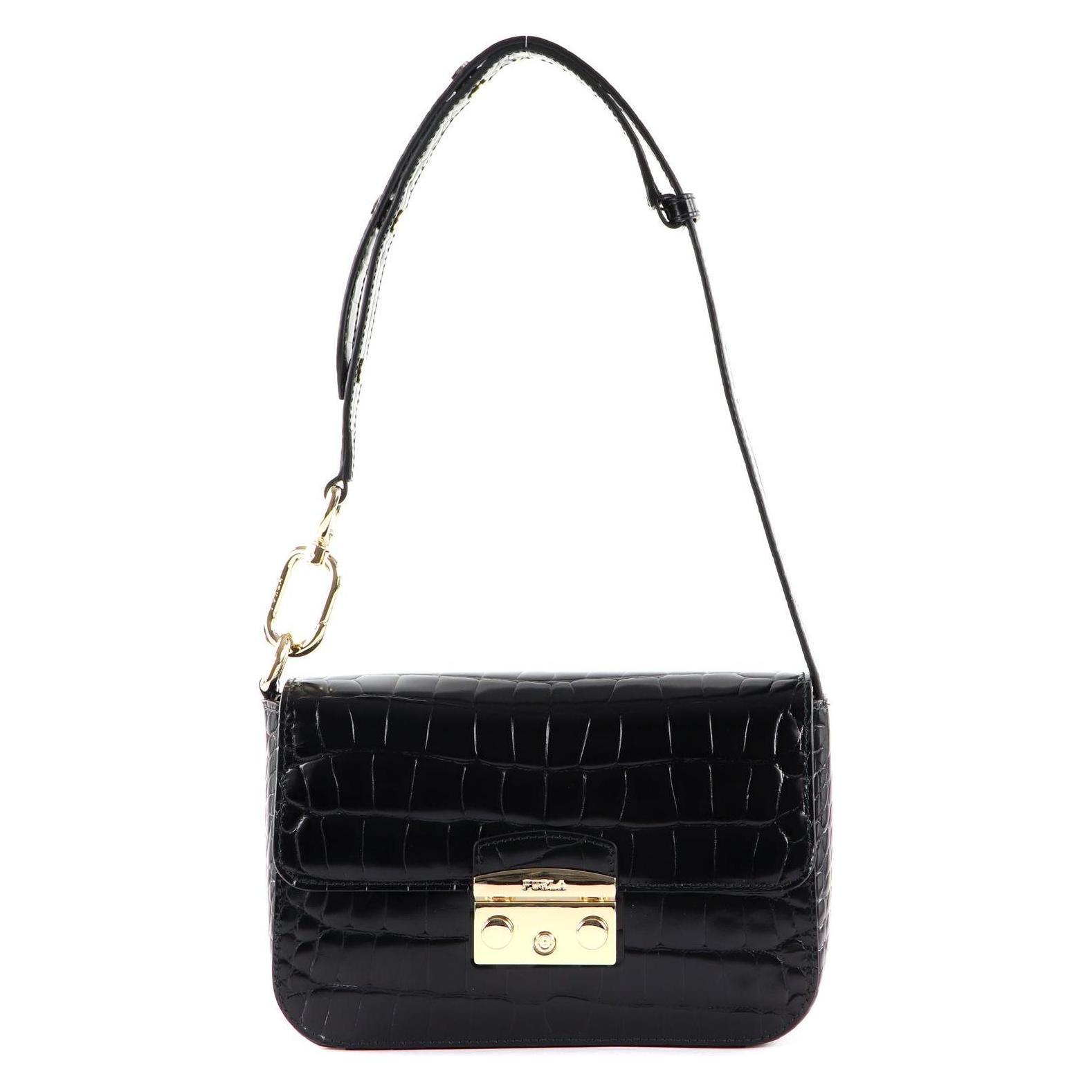 Furla, Damen, Handtasche, Metropolis Shoulder Bag, Schwarz