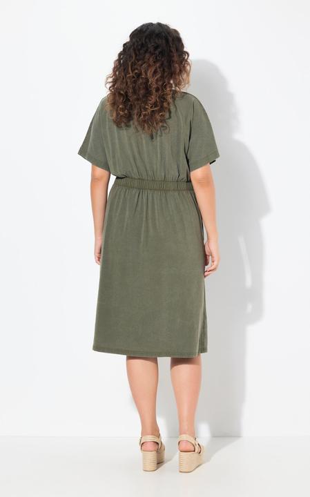 Produktbild Ulla Popken Jerseykleid, A-Linie, Tunika-Ausschnitt, Halbarm (42, 44)