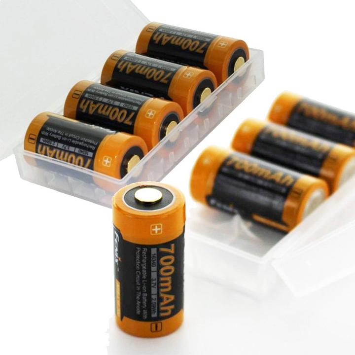 Immagine prodotto AccuCell 8x caricatore rapido e 8 pezzi CR123 A batteria Li-ion (1 pz., CR123A, 760 mAh, Batteria + Caricabatterie)