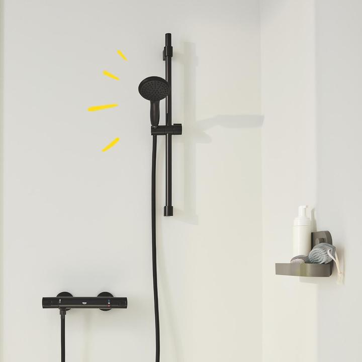 Actual product image Grohe Vitalio universal shower rail, glue or drill, 900 mm, matt black