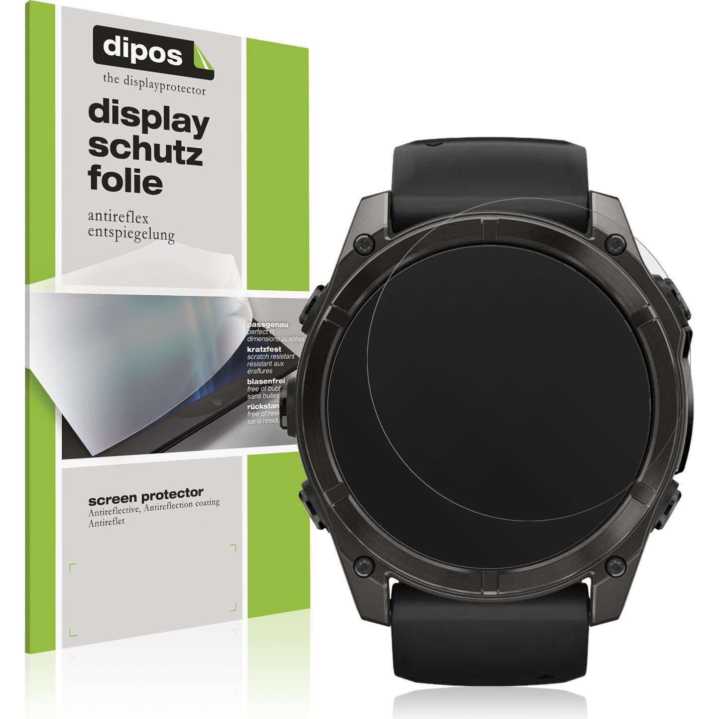 Dipos Schutzfolie Matt für Garmin Fenix 7x Pro 42mm, Smartwatch Schutzfolie, Transparent