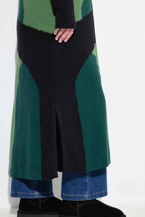 Immagine prodotto Ulla Popken Cardigan lungo in maglia lavorata di cotone biologico con scollo a V (60)