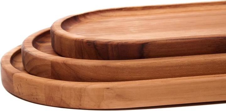 Produktbild TeakHaus Essential Serviertablett oval M mit Rand