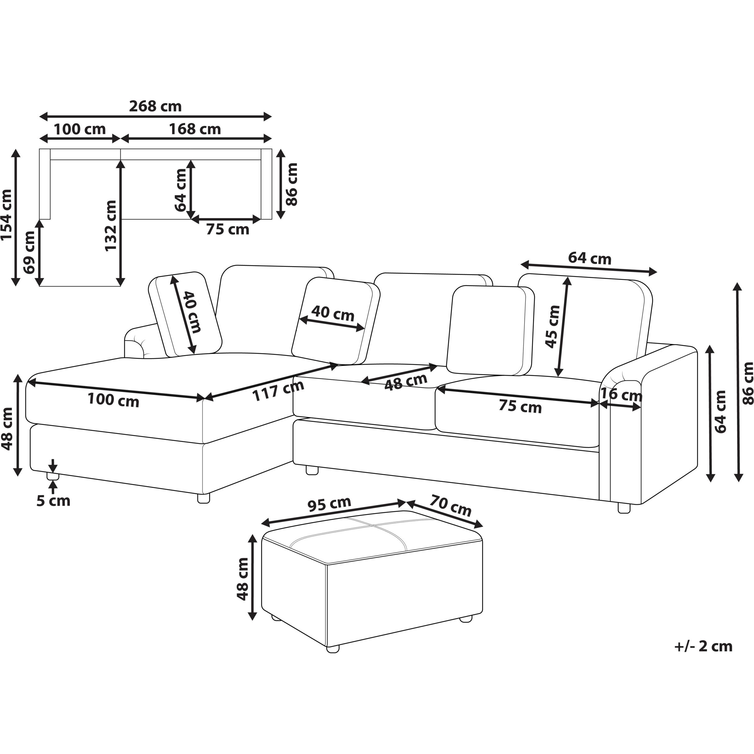 Thumbnail - Beliani, Sofa, Kohlo (Ecksofa)