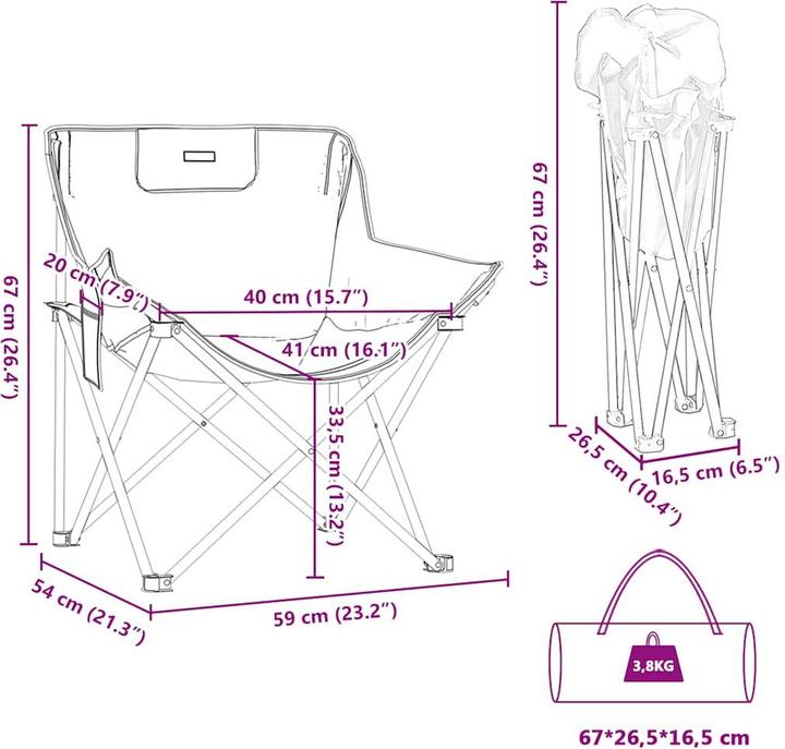Produktbild vidaXL Campingstuhl