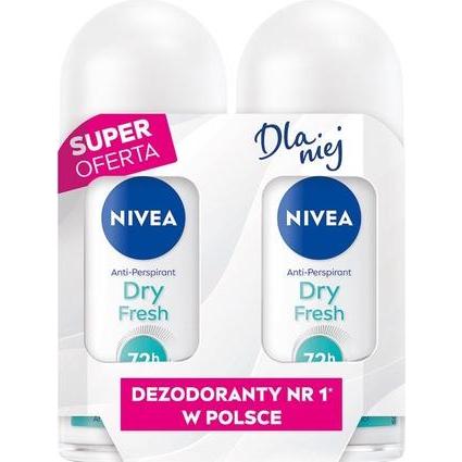NIVEA, Deodorante, Women's Rollon Antiperspirant Duo Dry Fresh 2x50 Ml (Roll-on)
