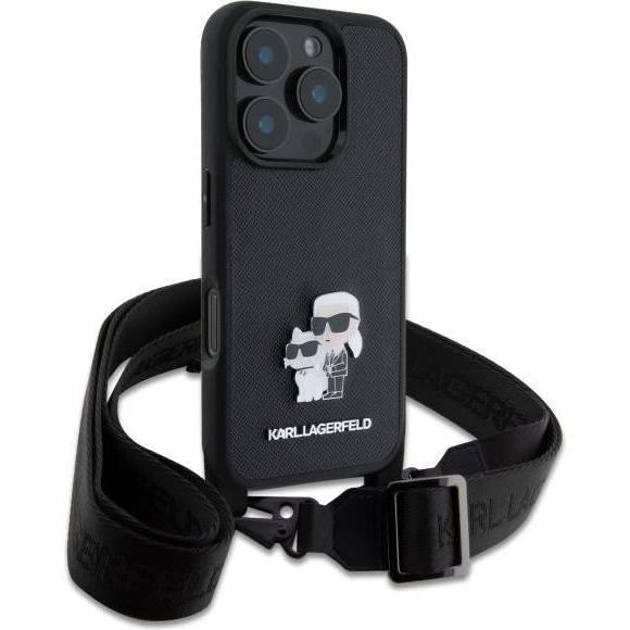 Thumbnail - Karl Lagerfeld KLHCP16XSAKCPBK iPhone 16 Pro Max 6.9" czarny/black hardcase Saffiano Karl&Choupette (Apple iPhone 16 Pro...