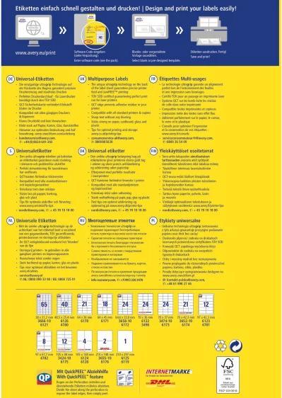 Actual product image Avery Universal labels