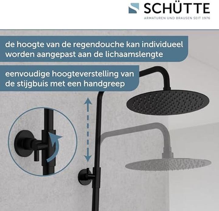 Produktbild Schütte Schãoette Aquäduktkopf -Duschset - mit thermostatischen Mixer - Matt Black (60074)