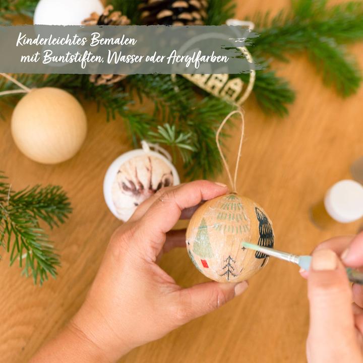 Actual product image Papierdrachen 12 papier-mâché Christmas baubles - brown (12 -part)