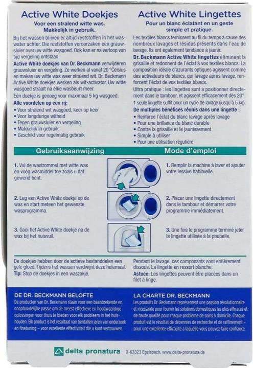 Actual product image Dr. Beckmann Active White Sheets 15 Pcs