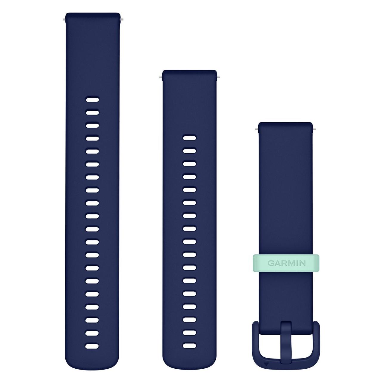 Garmin Quick Release - Horlogeband - Siliconen - 20 Mm - Navy - Geschikt Voor Vivoactive 5 (20 Mm, Silikon), Uhrenarmband, Blau