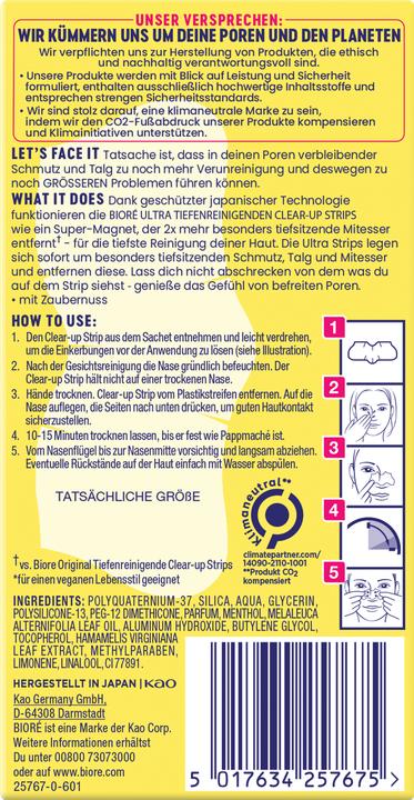 Produktbild Bioré Ultra-tiefenreinigende Clear-Up Strips mit Zaubernuss (Reinigungstücher Gesicht)