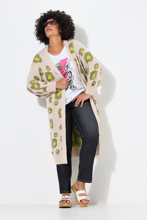 Immagine prodotto Angel of Style Long-Strickjacke, Color Animalmuster, offene Form (56)