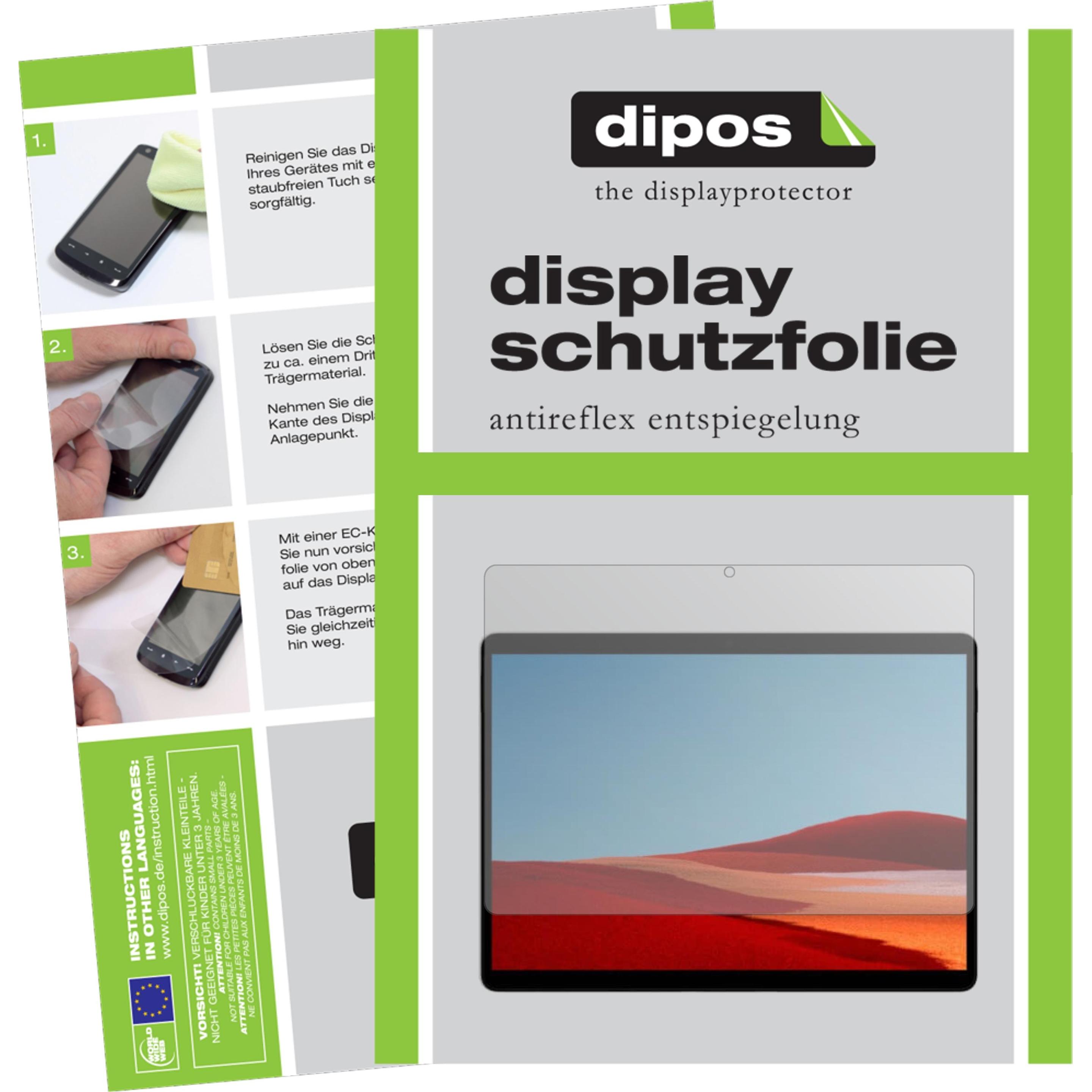 Dipos Displayschutzfolie Antireflex (2 Stück, Microsoft Surface Pro X), Tablet Schutzfolie