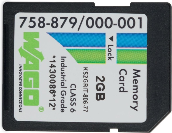 Produktbild Wago 758-879/000-001 - 2 GB - SD - NAND - 20 MB/s - 17 MB/s - Schwarz (1 GB, SD)