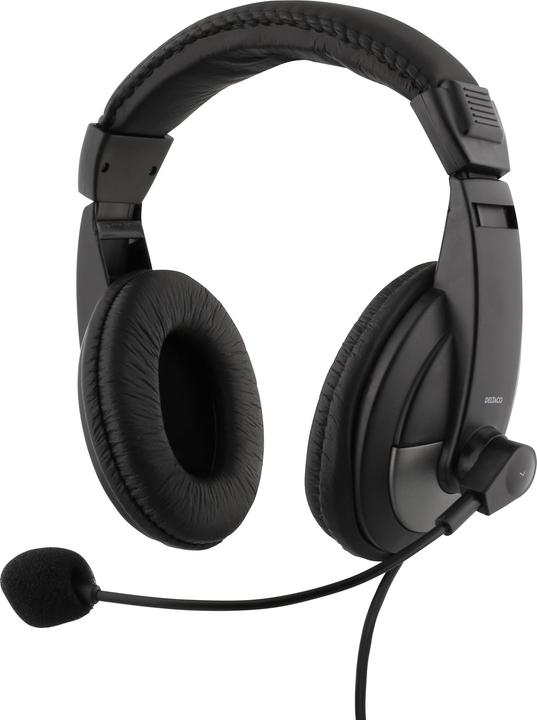 Deltaco HL-50C Headset, 40mm element, USB-C, volume control black (Cable)