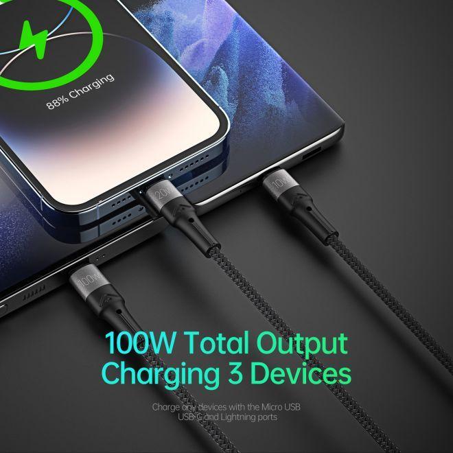 Produktbild Duzzona 3 in 1 USB Ladekabel (1.30 m, 100 W)
