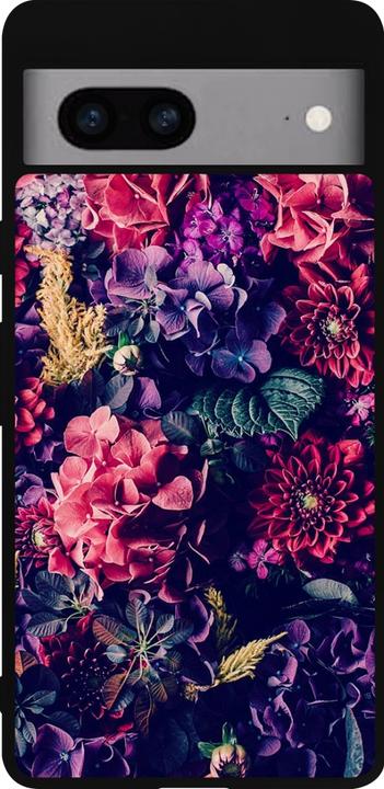 Produktbild PhoneLook Hülle Silikon schwarz Flowers Dark (Google Pixel 7a)