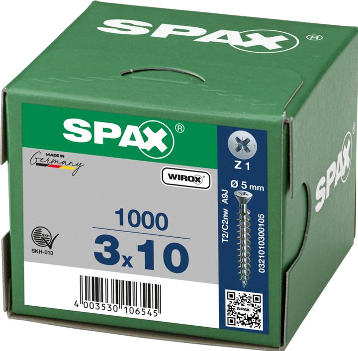 Produktbild Spax Senkschrauben 3 mm 10 mm Kreuz (1000 Schrauben pro Stück)