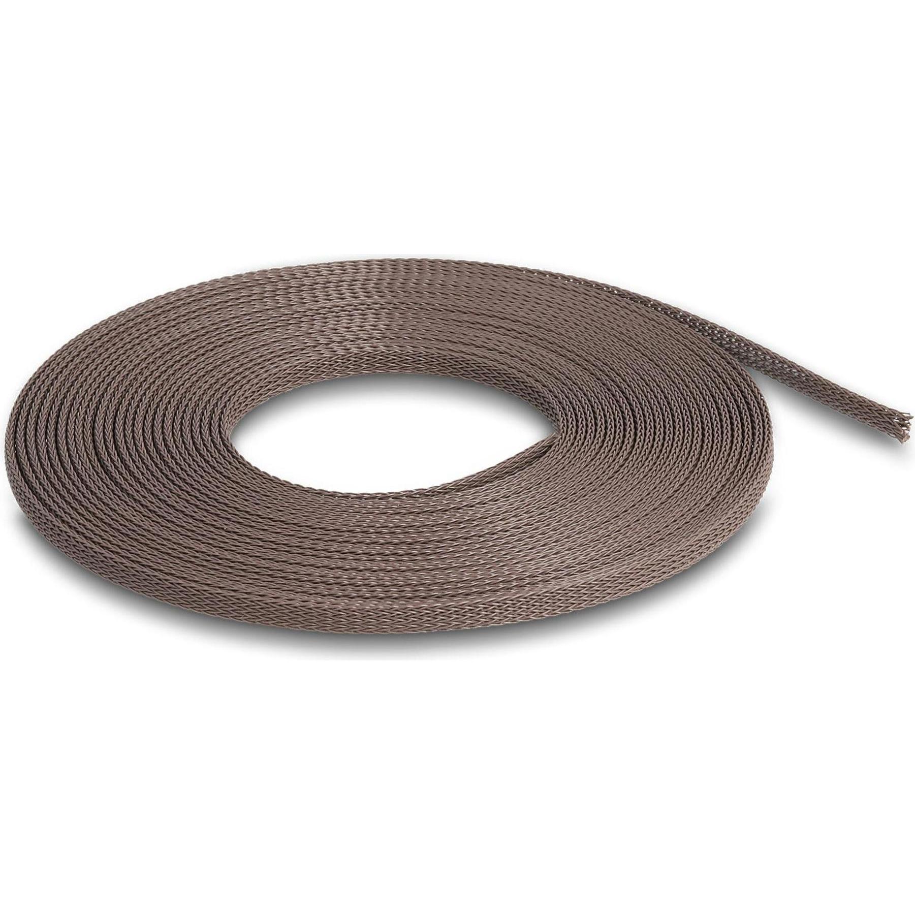 Delock, Kabelschutz + Kabelführung, Geflechtschlauch nagerfest, 5 m x 3 mm Braun (Kabelschlauch, 5000 mm)