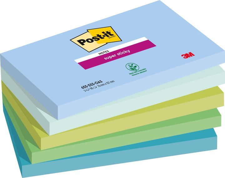 Produktbild 3M Super Sticky Notes Oasis Collection (76 x 127 mm)
