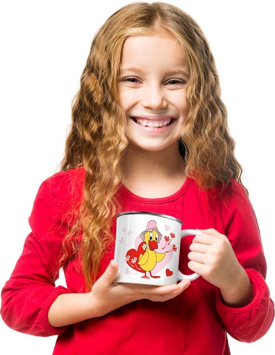Produktbild Unser Sandmännchen Emaille Becher Tasse Schnatterinchen (300 ml)
