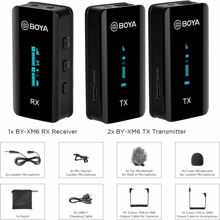 Productafbeelding Boya BY-XM6-S2 Draadloos Microfoonsysteem