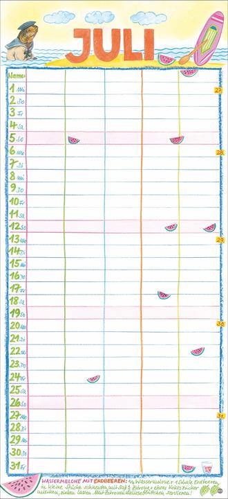 Produktbild Gabi Kohwagner Unser Familienkalender 2026 (22 x 48 cm, Harter Einband, Deutsch)