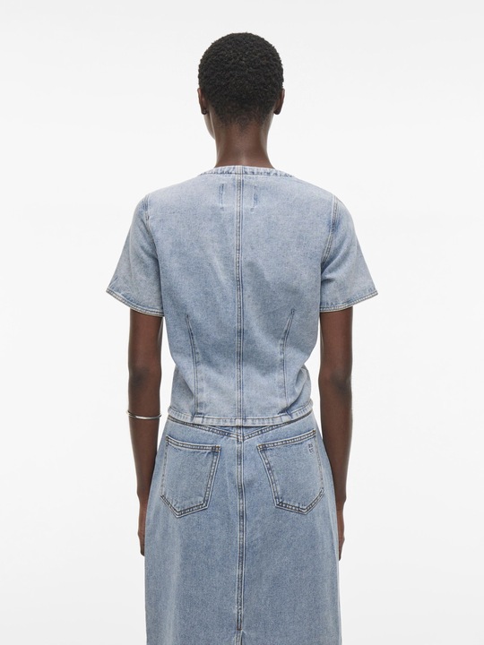 Produktbild Rouge Edit Denim Oberteil mit kurzen Ärmeln (38)