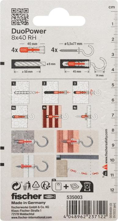 Produktbild Fischer DuoPower 8x40 RH K (4 Stk.)