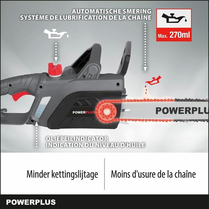 Actual product image Powerplus Chainsaw 2200W 400mm - 1 Acc. (Electric chain saw)