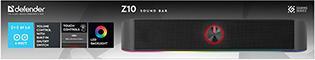 Actual product image Defender Soundbar Z10, 2.0, 6W, schwarz, LED-Unterbeleuchtung (6 W, 2.0 Channel)