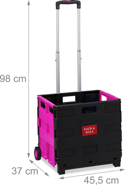 Immagine prodotto Relaxdays Carrello Portaspesa Pieghevole,Manico Telescopico