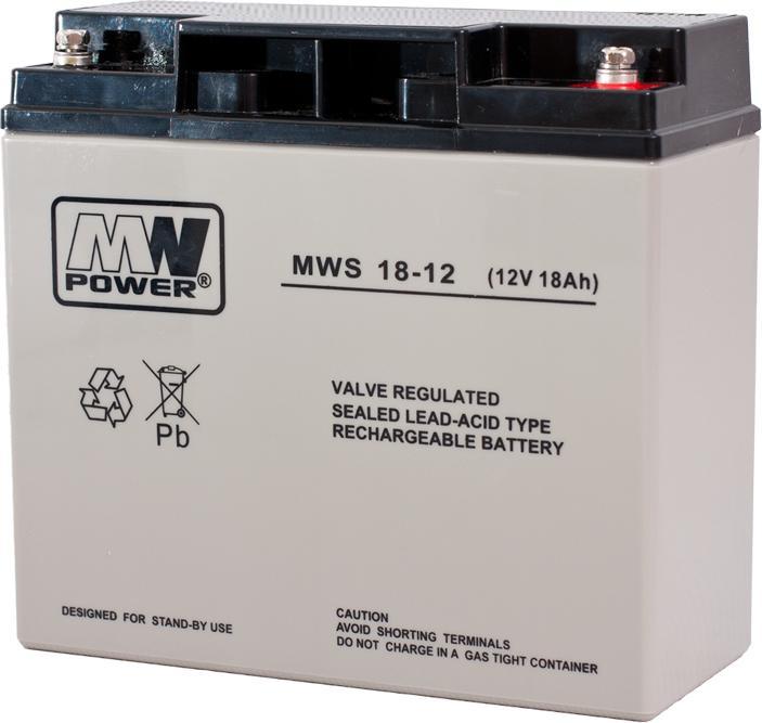 MPL MW Power MWS 18-12 - Sealed lead acid (VRLA) - 12 V - 1 piece(s) - Black -