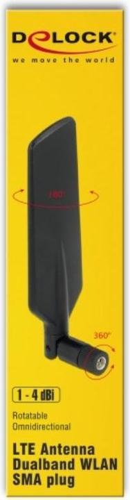 Actual product image Delock LTE/HSPA/GSM antenna, SMA connector, black (GSM)