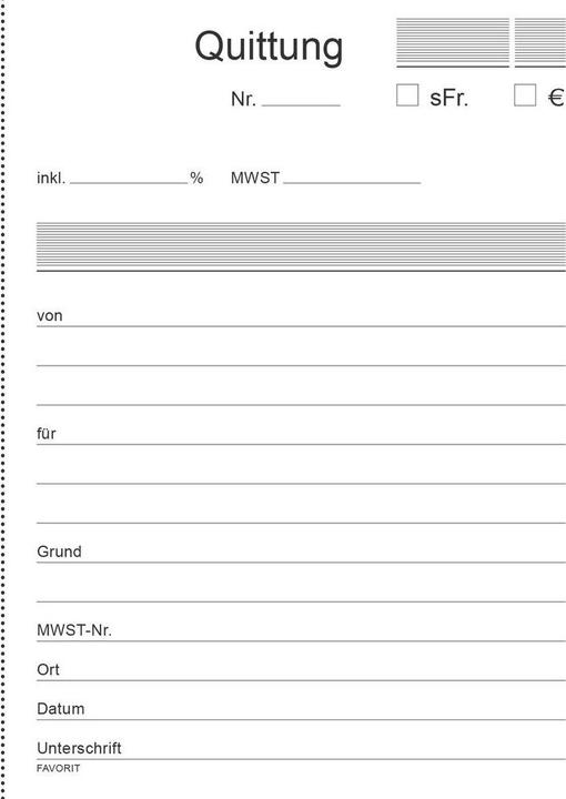 Produktbild Favorit Durchschreibebuch Quittungen (100x)
