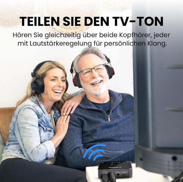 Image du produit Avantree HT41899 Plus 2 TV-Kopfhörer mit Sender & Lade-Docks (NC, 50 h, Sans fil)