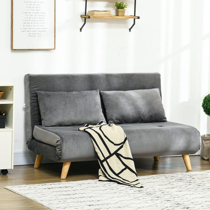 Produktbild Swisshandel24 Schlafsofa 2-Sitzer Sofa mit Bettfunktion, Klappsofa mit verstellbare Rückenlehne, Kissen, Schlafcou