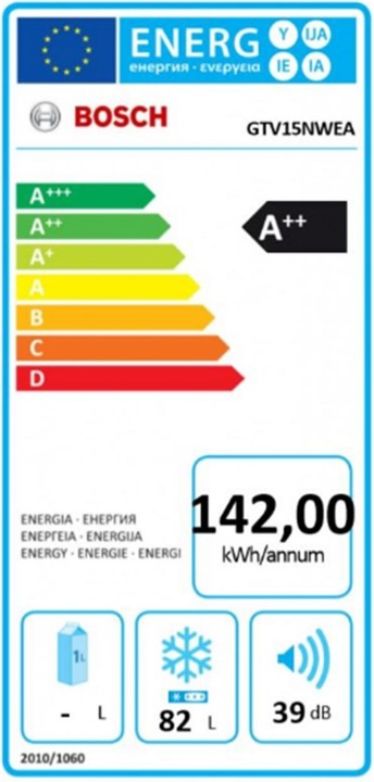 Energy Label Bosch Hausgeräte GTV15NWEA (Stand-alone, 83 l)