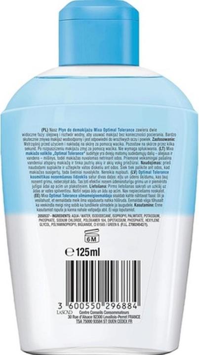 Image du produit Mixa Démaquillant Optimal Tolerance Two-Phase 125Ml (125 ml)