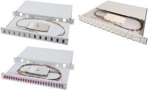 Actual product image Digitus Extendable fiber optic - splice box 1U Equipped 24xLC duplex incl. M 25 screw splice cassette F...