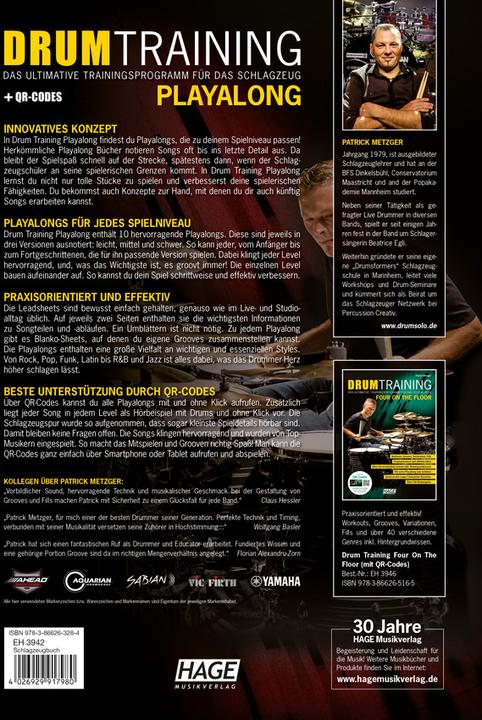 Produktbild Drum Training Playalong + MP3-CD (Deutsch, Patrick Metzger, 2014)